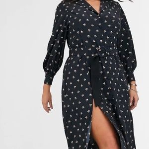 NTW Fashion Union Belted Ditsy Floral Dress w Slit